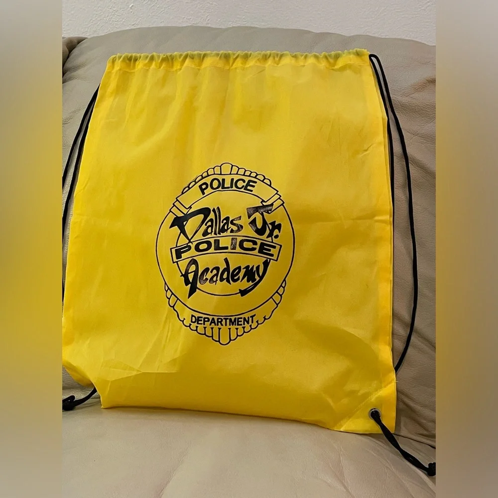 Yellow Backpack String Bag From Dallas Jr. Police Academy